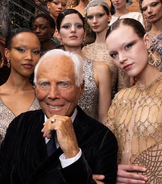 Armani Privé İlkbahar 2025 Defilesinden, Giorgio Armani ve Modeller