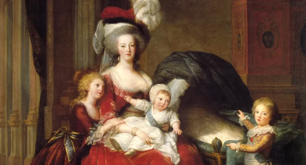 Marie Antoinette, Bertin tasarımı şapka ve elbisesiyle 
